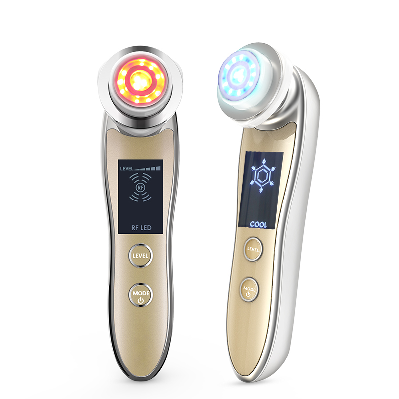 Galvanic Skin Sensor - เครื่องนวดหน้า RF 5 in 1 พร้อมอุปกรณ์กระชับผิวด้วยกระแสไฟฟ้าขนาดเล็กแบบเย็น