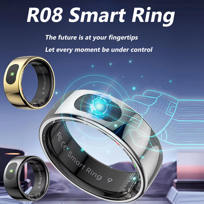 Temperature Ring Skin - R08 สมาร์ทแหวนผู้ชายผู้หญิงชาร์จอุณหภูมิผิวสุขภาพ Monitor 5ATM กันน้ําเพลงควบคุมวิดีโอแหวนนิ้วมือแฟชั่น