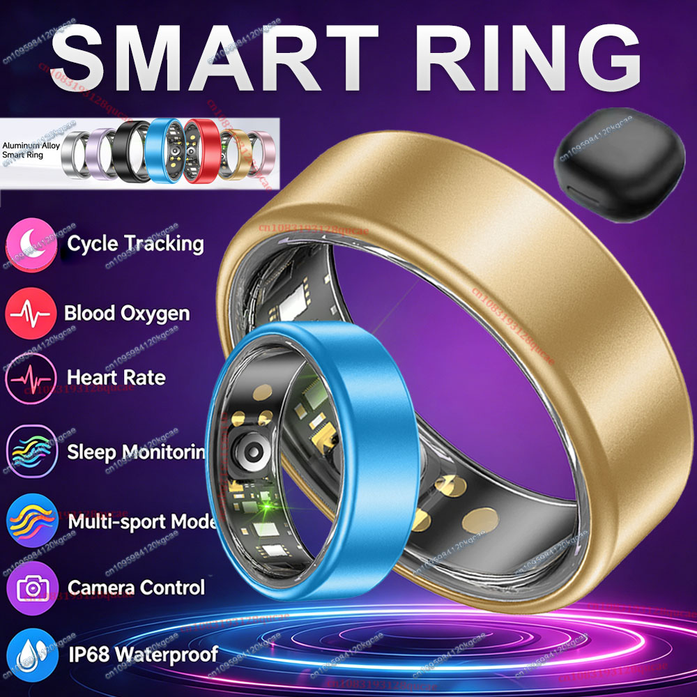 Temperature Ring Skin - R09 แหวนอัจฉริยะสำหรับผู้ชายผู้หญิงพร้อมเคสชาร์จ, อัตราการเต้นของหัวใจ, ออกซิเจนในเลือด, เครื่องวัดอุณหภูมิผิวหนัง, กันน้ำ